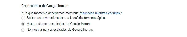 Como Desactivar Google Instant