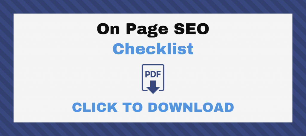 On Page SEO Checklist Download Image